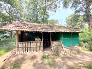 Govind's* bamboo hut where he lives and operates