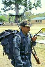 An equipped forest guard in Corbett Tiger Reserve