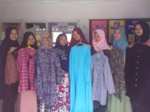 The clothing made by the students