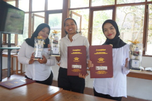 The girl students with their Diploma certificates