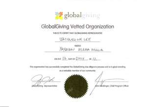 GlobalGiving Certificate