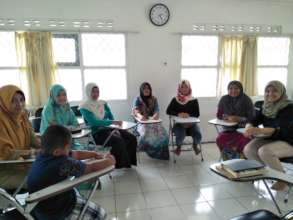 Meeting before working on the sewing project