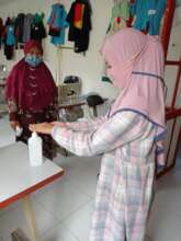 Hands cleaning before and after the class