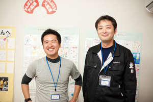 Mr. Narita (left) with Mr. Nitta, his colleague