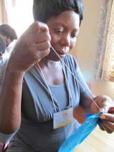 Sewing her first kit