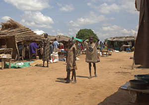 Lietnhom's market is a bustling hub of activity.