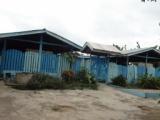 Front view of the wooden structure