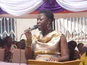 Director of FrankEve giving her speech