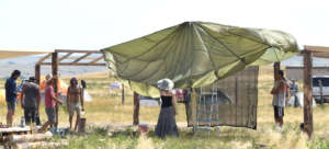 Parachute-shade is crucial in 100 degree heat