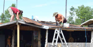 Red tin roof is almost finished