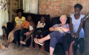 Annie enjoying time with the children