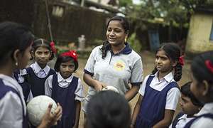 Sujata Ghare mentors girls in Manjarli