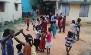 Children participating in a Magic Bus session