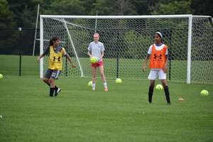 Sangita (left) & Nikhitha (right) during a drill