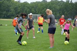 Sangita working on her foot skills