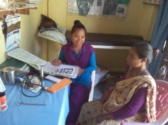 Auxiliary Nurse Midwife training graduate at work