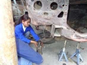 Kabita at an Auto Mechanics Training Session