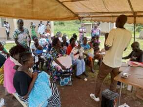 Mothers at Unyama receiving health education