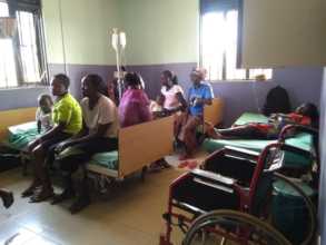 Patients receiving medication in Agonga