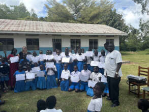 Students with their health education certificates