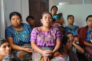 A mother participates in the workshop