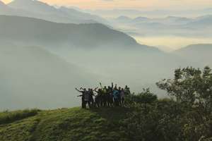 At the top of the mounting celebratin life