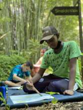 Painting in the bamboo forest