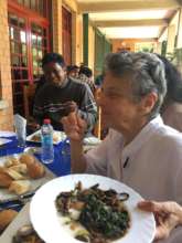 CPALI President enjoys pupae and greens