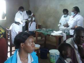 Dentists and dental students preparing