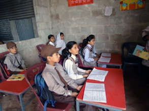 Jabri students wait for their new building