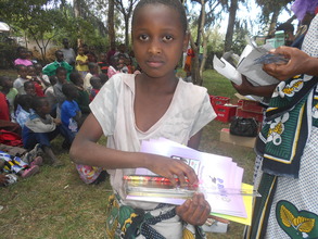 A girl with new school books
